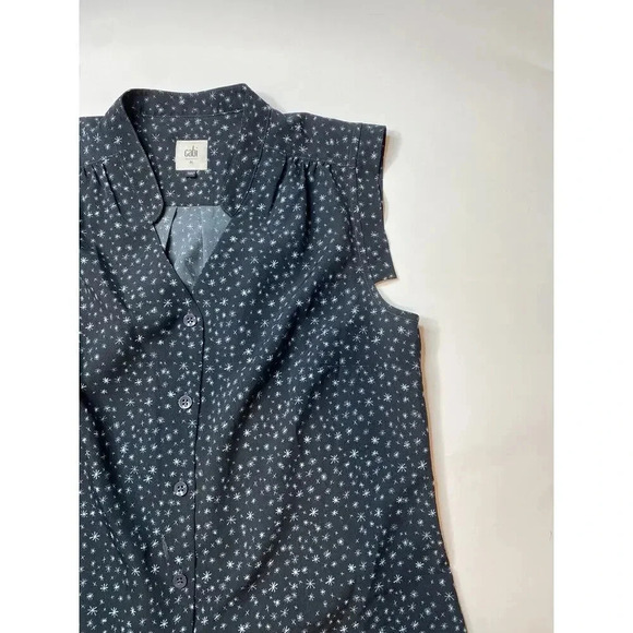 Cabi Astral Blouse Black Tank Top Star Print Button Up Women’s Medium - Picture 2 of 7